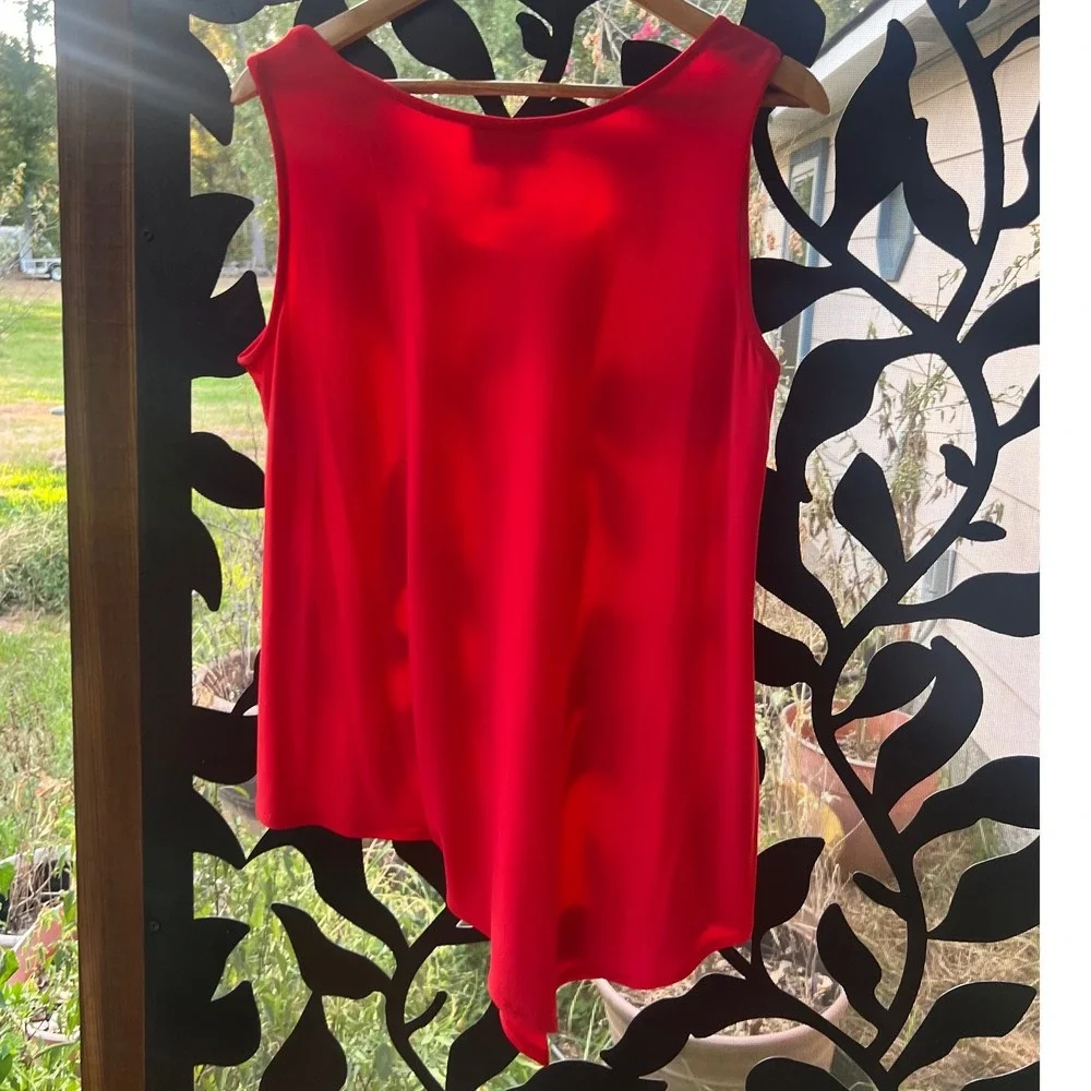 Joseph Ribkoff Red Asymmetrical Drape Sleeveless Top Blouse 171125 Mens 14